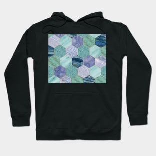 Gold trimmed seafoam hexagons Hoodie